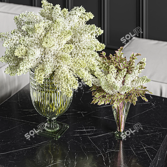 Elegant Lilac Flower Set 3D model image 2