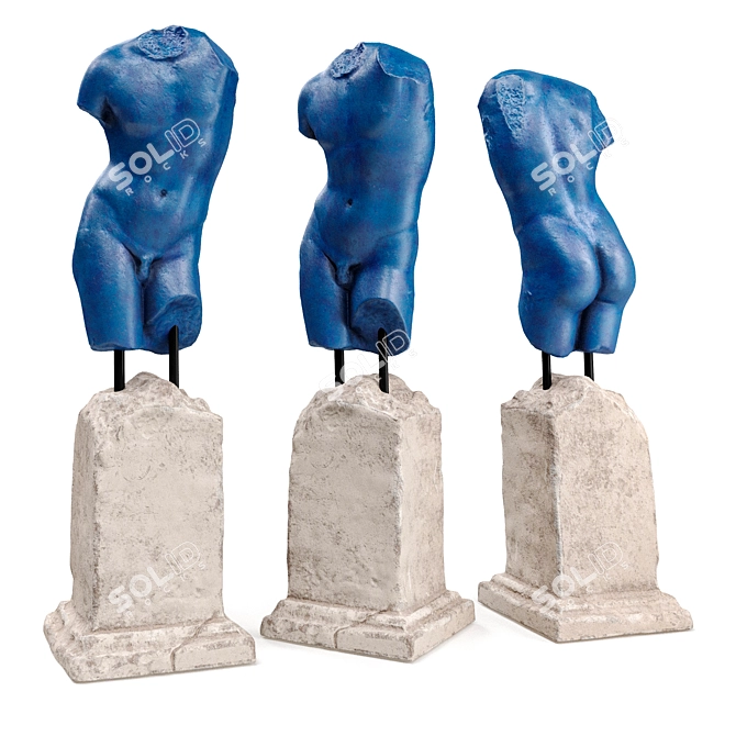 Elegant Eros Torso Pedestal 3D model image 4