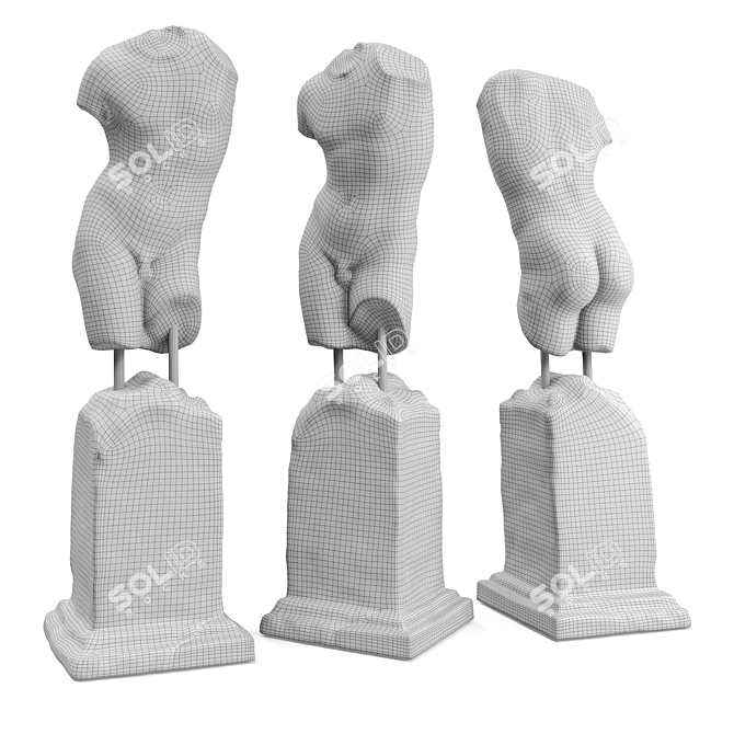 Elegant Eros Torso Pedestal 3D model image 6