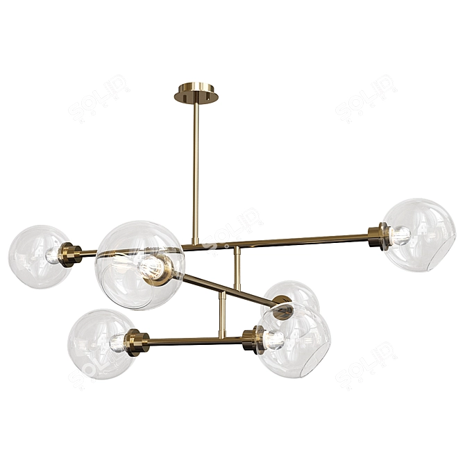 Modern Clear Glass Chandelier 3D model image 1