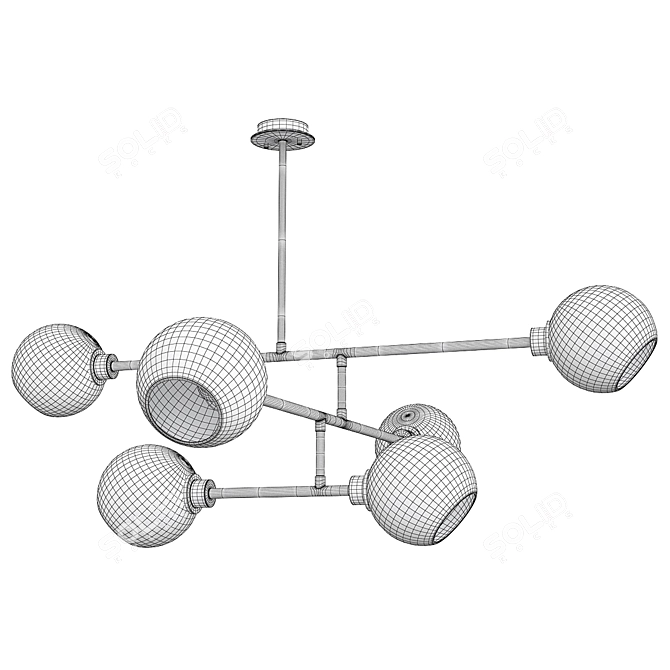 Modern Clear Glass Chandelier 3D model image 2