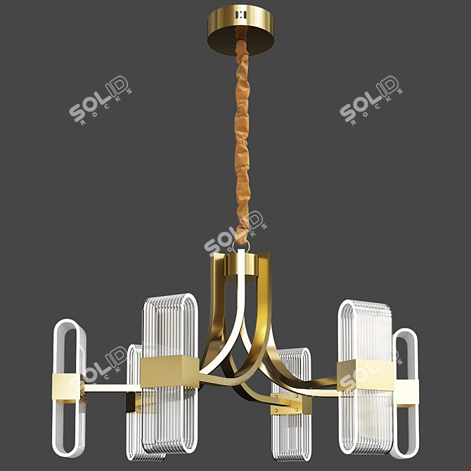 Simplicity Metal Shaded Chandelier 3D model image 2