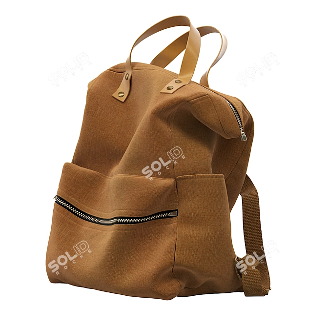 Camel Brown Bag - Stylish and Spacious Handbag 3D model image 1