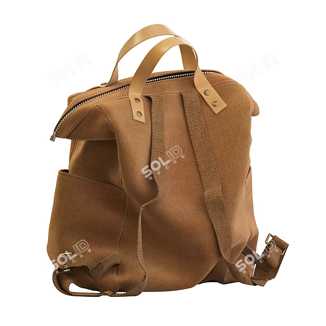 Camel Brown Bag - Stylish and Spacious Handbag 3D model image 3