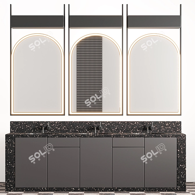 Sleek Bathroom Furniture Set: 2015 Version 3D model image 1