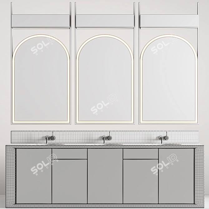 Sleek Bathroom Furniture Set: 2015 Version 3D model image 6