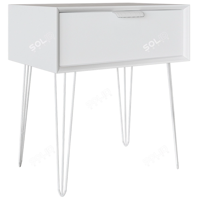 Vintage-Inspired Bedside Table 3D model image 2