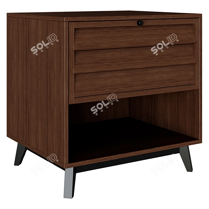 Modern Rustic Merced Bedside Table 3D model image 1