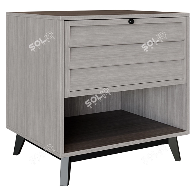 Modern Rustic Merced Bedside Table 3D model image 2