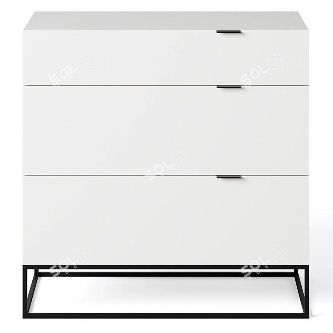 Plano Chest of Drawers and Bedside Table Set 3D model image 3