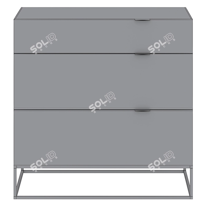 Plano Chest of Drawers and Bedside Table Set 3D model image 4