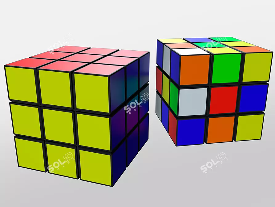 Polyhedral Cube: 6 High-Quality Textured Faces 3D model image 3