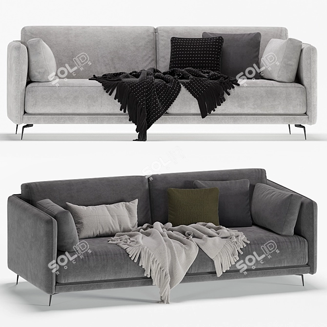 Elegant DItre Italia Krisby Sofa 3D model image 1