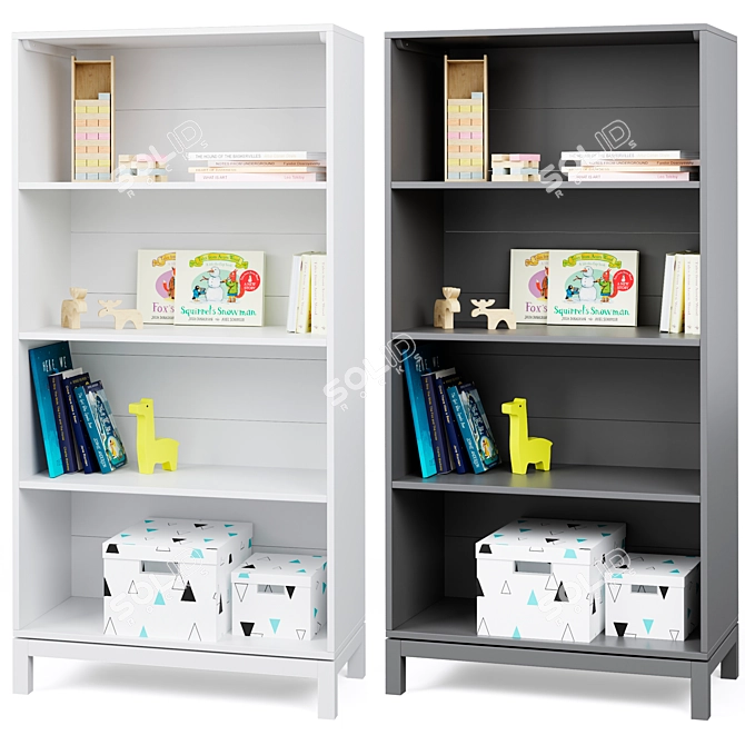 Parke Bookcase: Stylish Storage Solution 3D model image 2