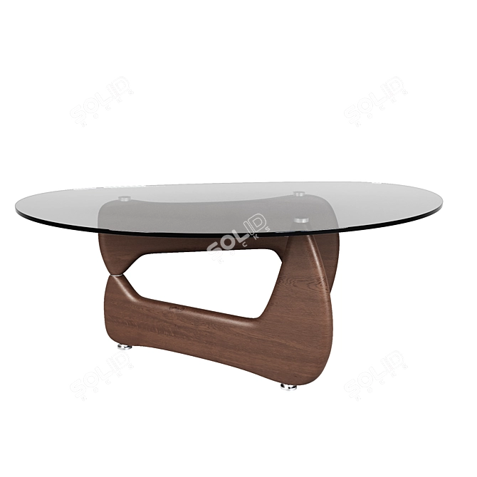 Elegant Triangular Glass Coffee Table 3D model image 1