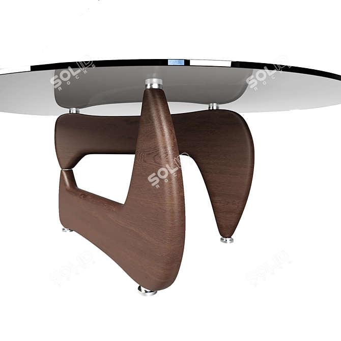 Elegant Triangular Glass Coffee Table 3D model image 2