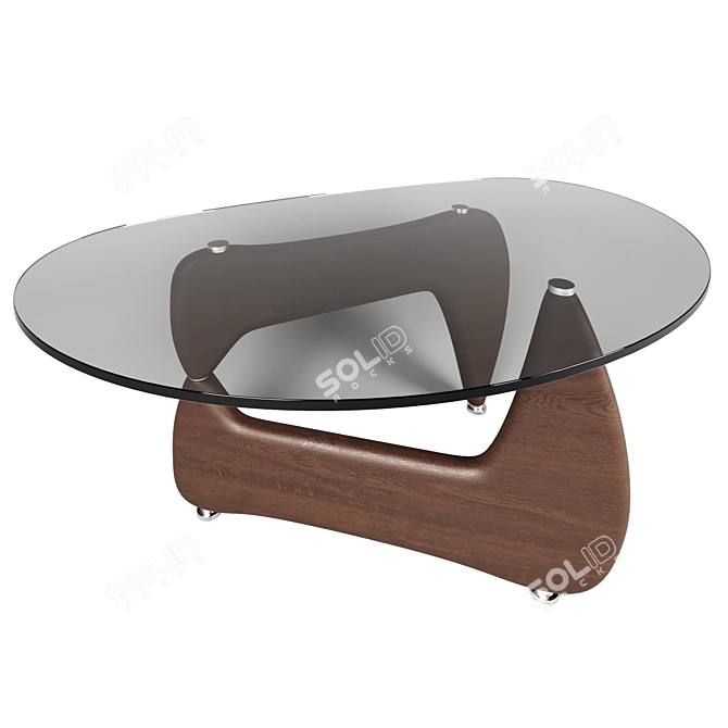 Elegant Triangular Glass Coffee Table 3D model image 3