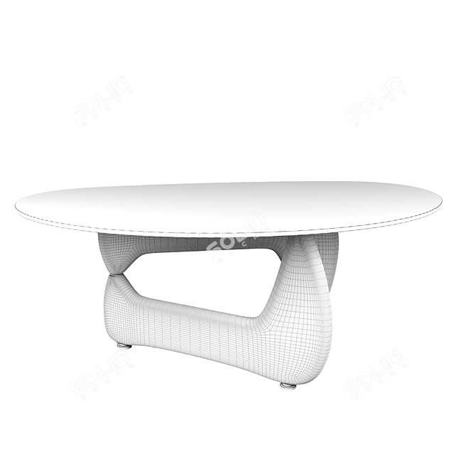 Elegant Triangular Glass Coffee Table 3D model image 4