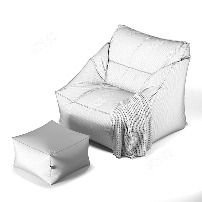 Cozy Comfort: Bean Bag Icon Milano 3D model image 4