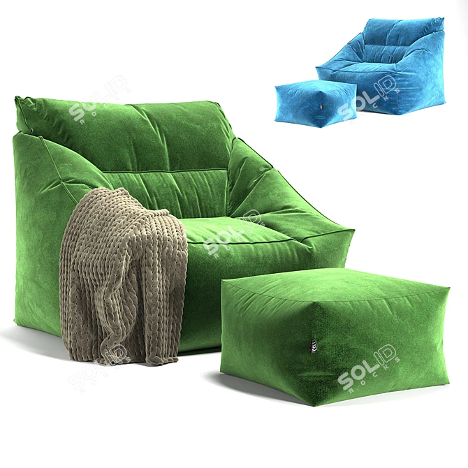 Cozy Comfort: Bean Bag Icon Milano 3D model image 7