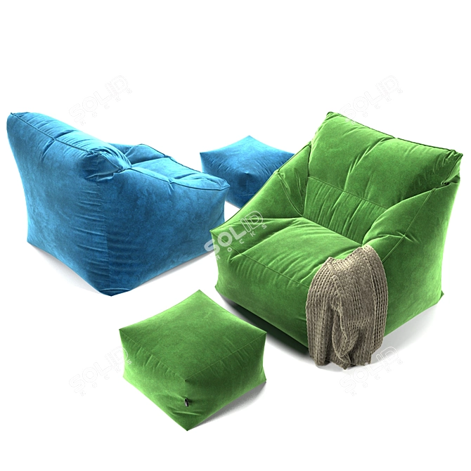 Cozy Comfort: Bean Bag Icon Milano 3D model image 11