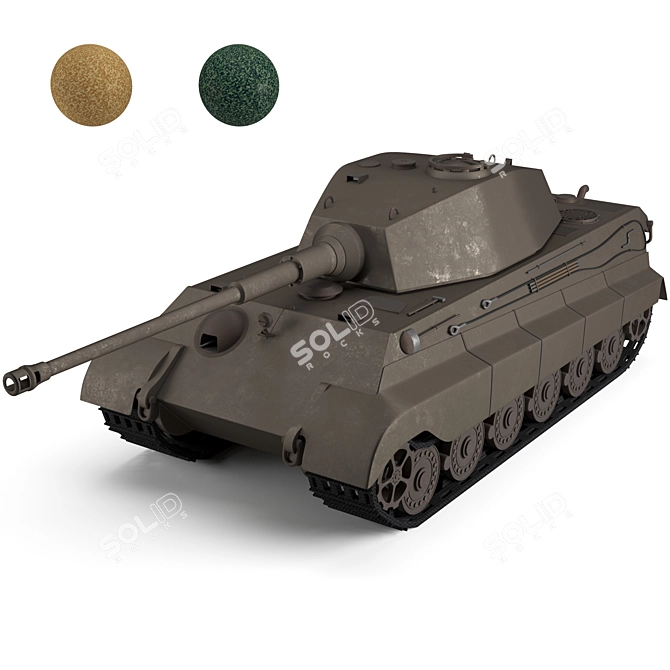 Authentic Panzer Tank Model Kit 3D model image 1