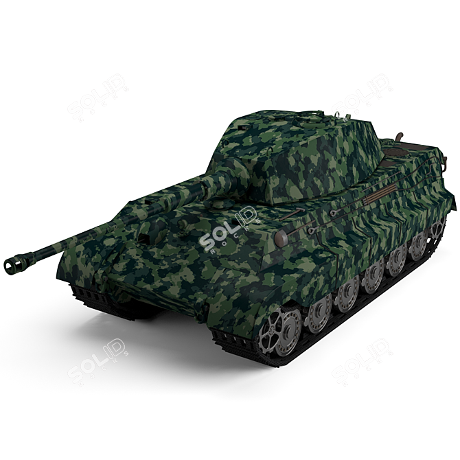 Authentic Panzer Tank Model Kit 3D model image 2