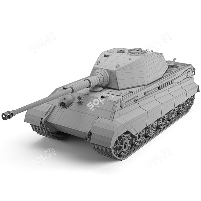 Authentic Panzer Tank Model Kit 3D model image 4