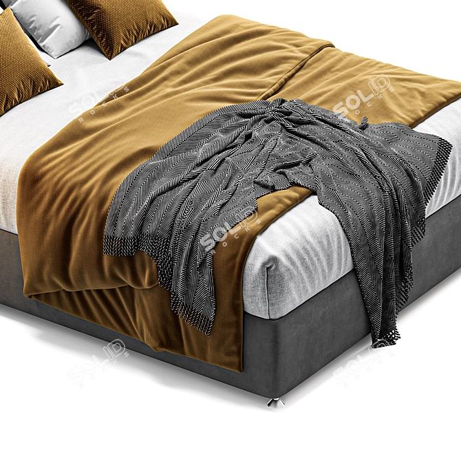 Elegant Queen Bed Orlando by Askona 3D model image 3