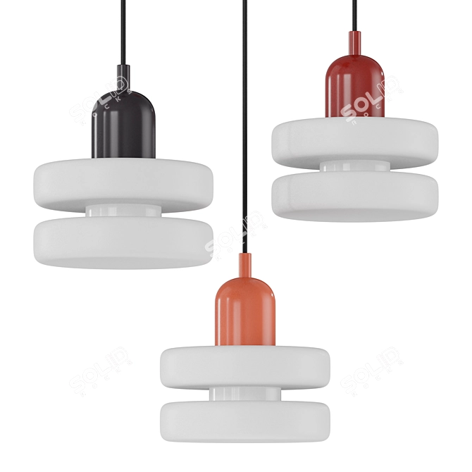 Double Puck Pendant | Hanging Lamp 3D model image 2