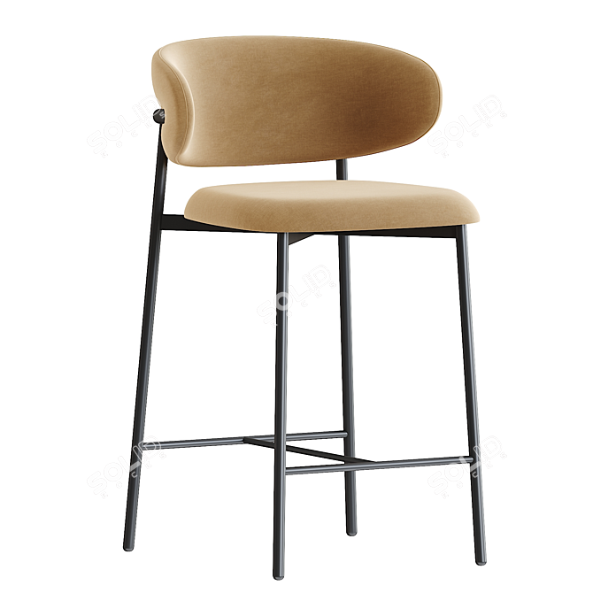 Sleek Metal Stool by Calligaris 3D model image 3