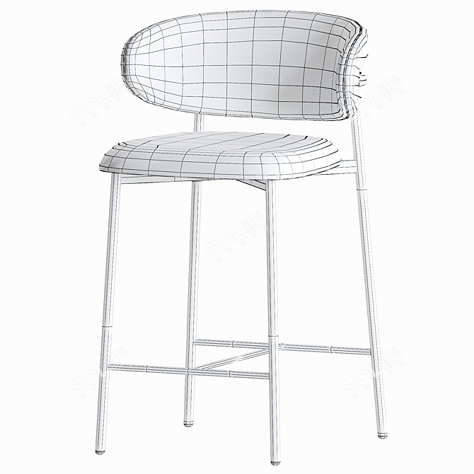 Sleek Metal Stool by Calligaris 3D model image 6