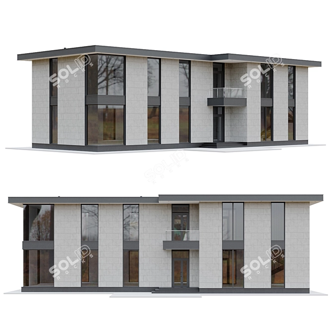 Modern Modular Buildings 001 3D model image 2