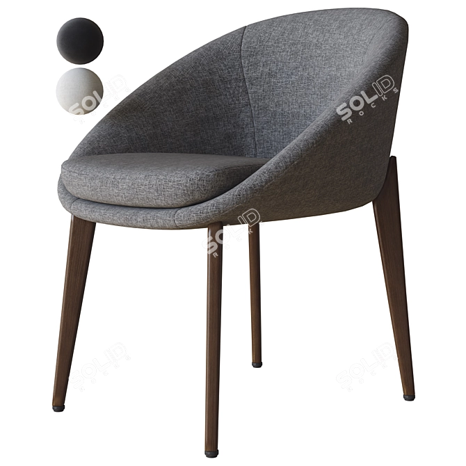 Modern Elegance: Lido Dining Chair 3D model image 1