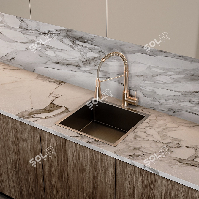 Customizable Modern Kitchen 3D model image 7