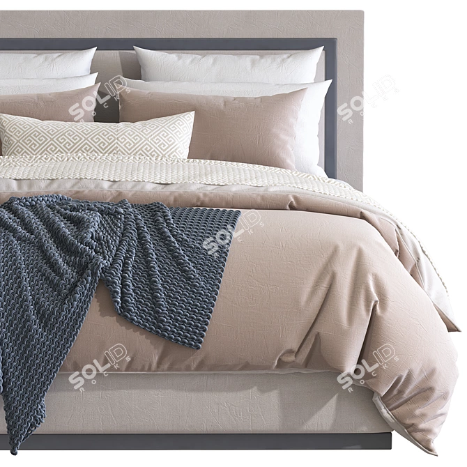Modern Double Bed with V-Ray Render 3D model image 3