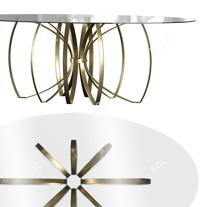 Sleek Honey Elle: Modern Dining 3D model image 4