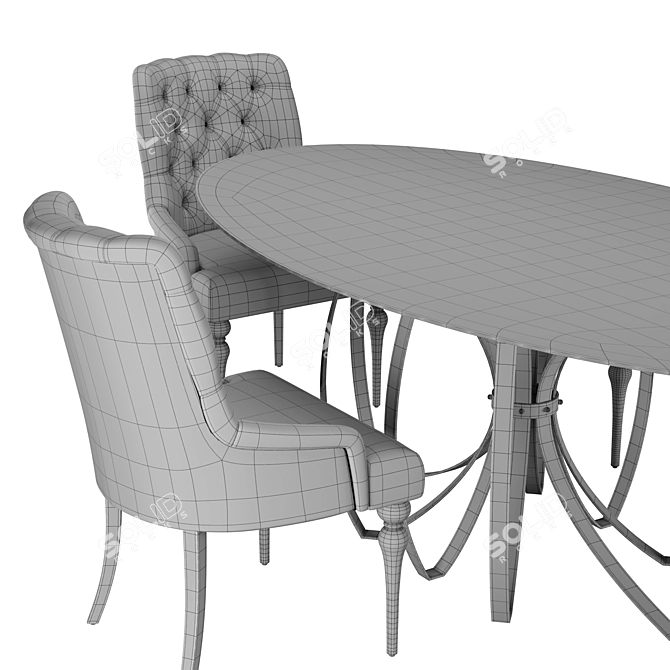 Sleek Honey Elle: Modern Dining 3D model image 7