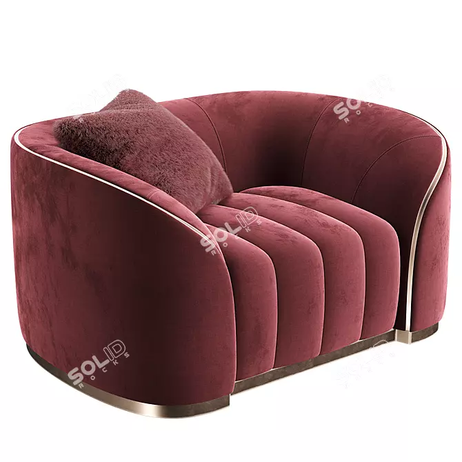 Glamour Italian Pierre Armchair 3D model image 1