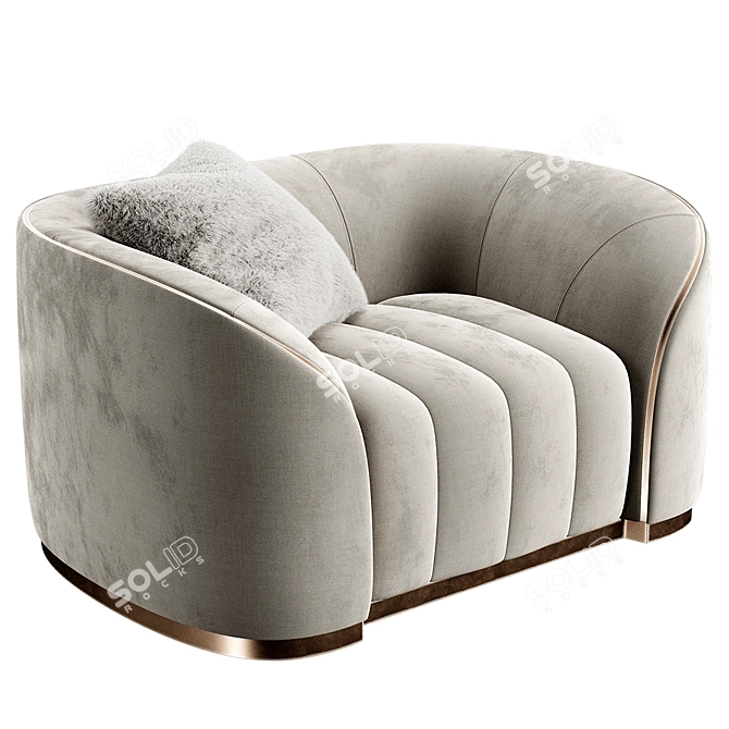 Glamour Italian Pierre Armchair 3D model image 2