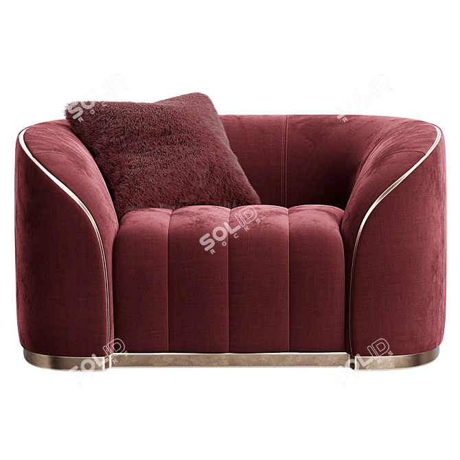 Glamour Italian Pierre Armchair 3D model image 3