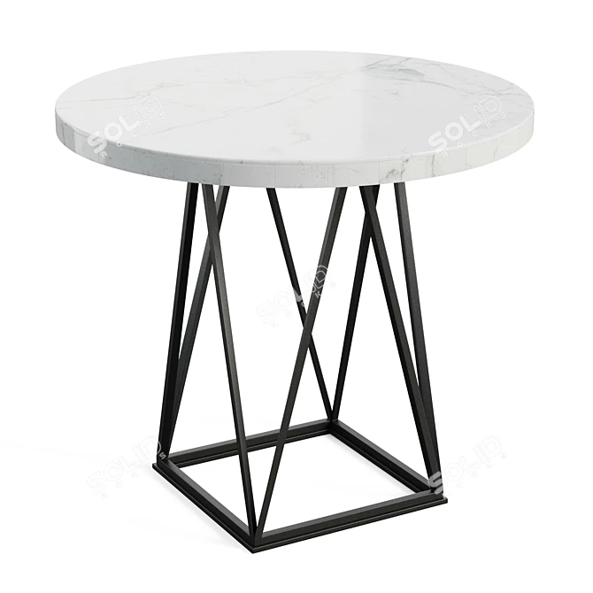 Modern Marble Pedestal Dining Table 3D model image 1