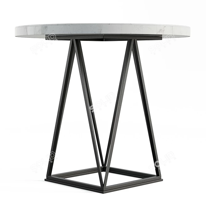 Modern Marble Pedestal Dining Table 3D model image 3