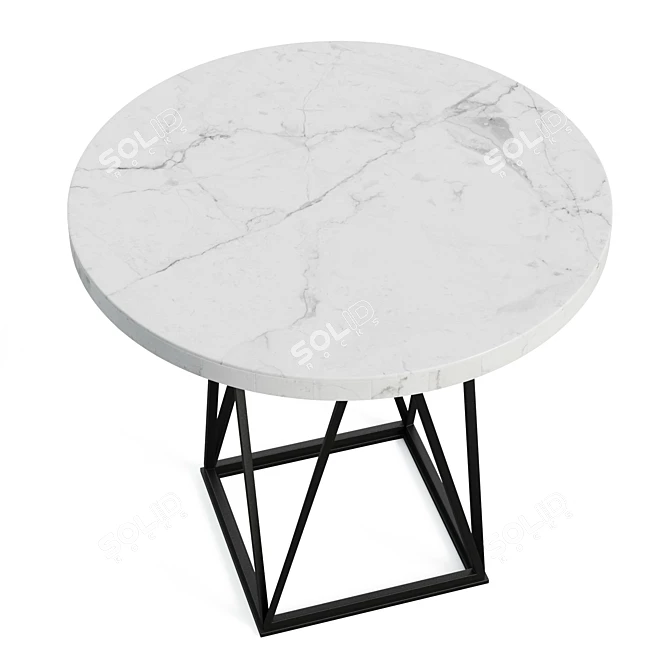 Modern Marble Pedestal Dining Table 3D model image 4