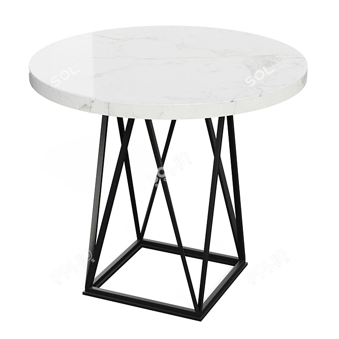 Modern Marble Pedestal Dining Table 3D model image 5