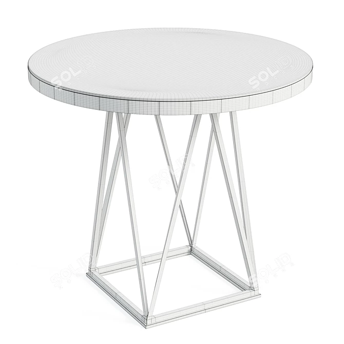 Modern Marble Pedestal Dining Table 3D model image 6
