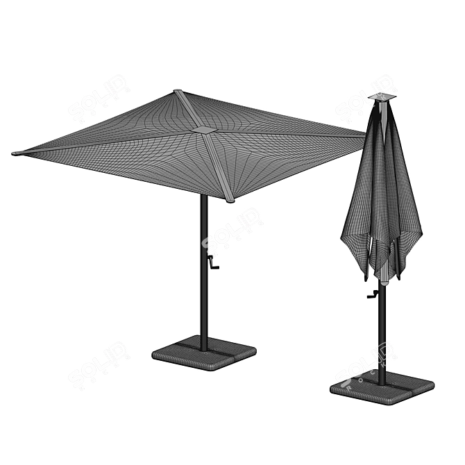 Premium Bali Folding Parasol by Gandiablasco 3D model image 2