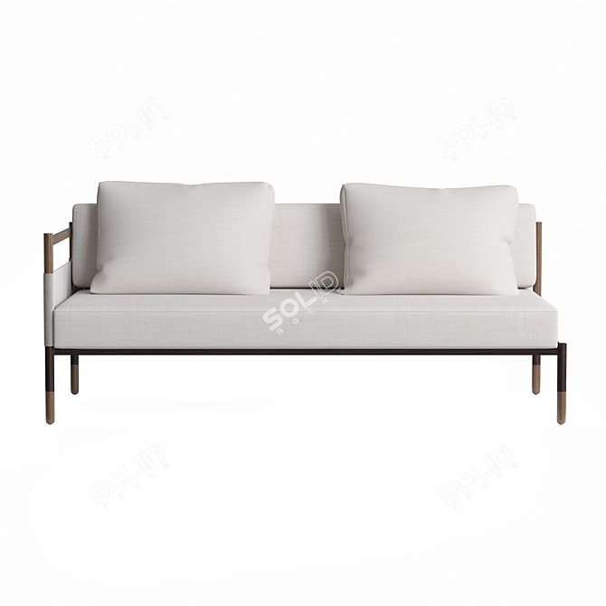 Sleek Outdoors Sofa in Hardwood 3D model image 3