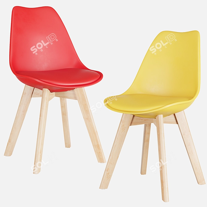 Modern Plastic Frankfurt Stool 3D model image 2