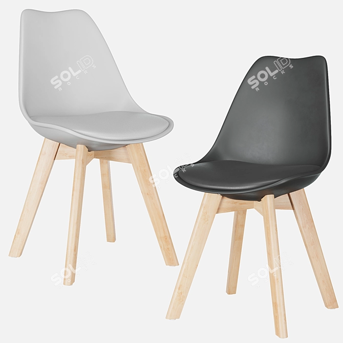 Modern Plastic Frankfurt Stool 3D model image 5